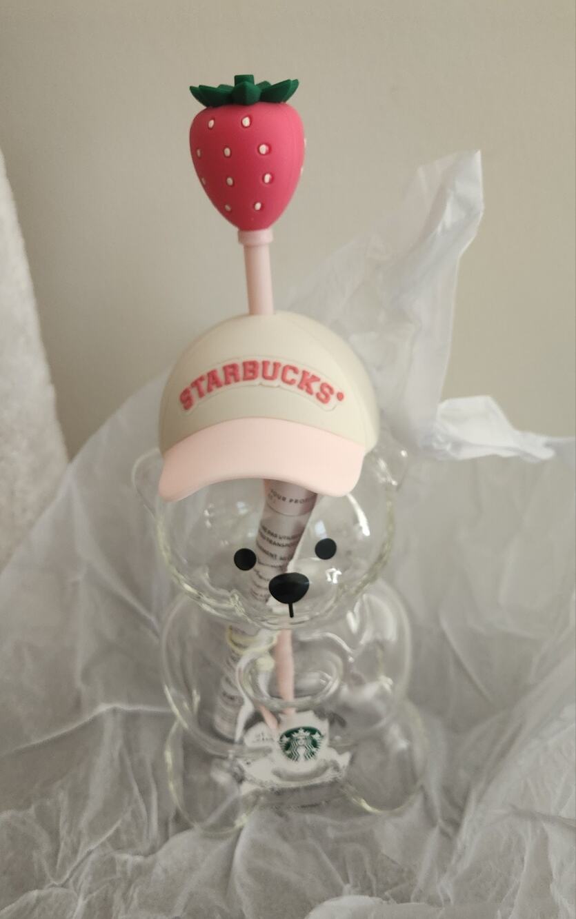 2026 Starbucks Bearista Bear Cup Tumblers Strawberry Topper Baseball Cap NWT